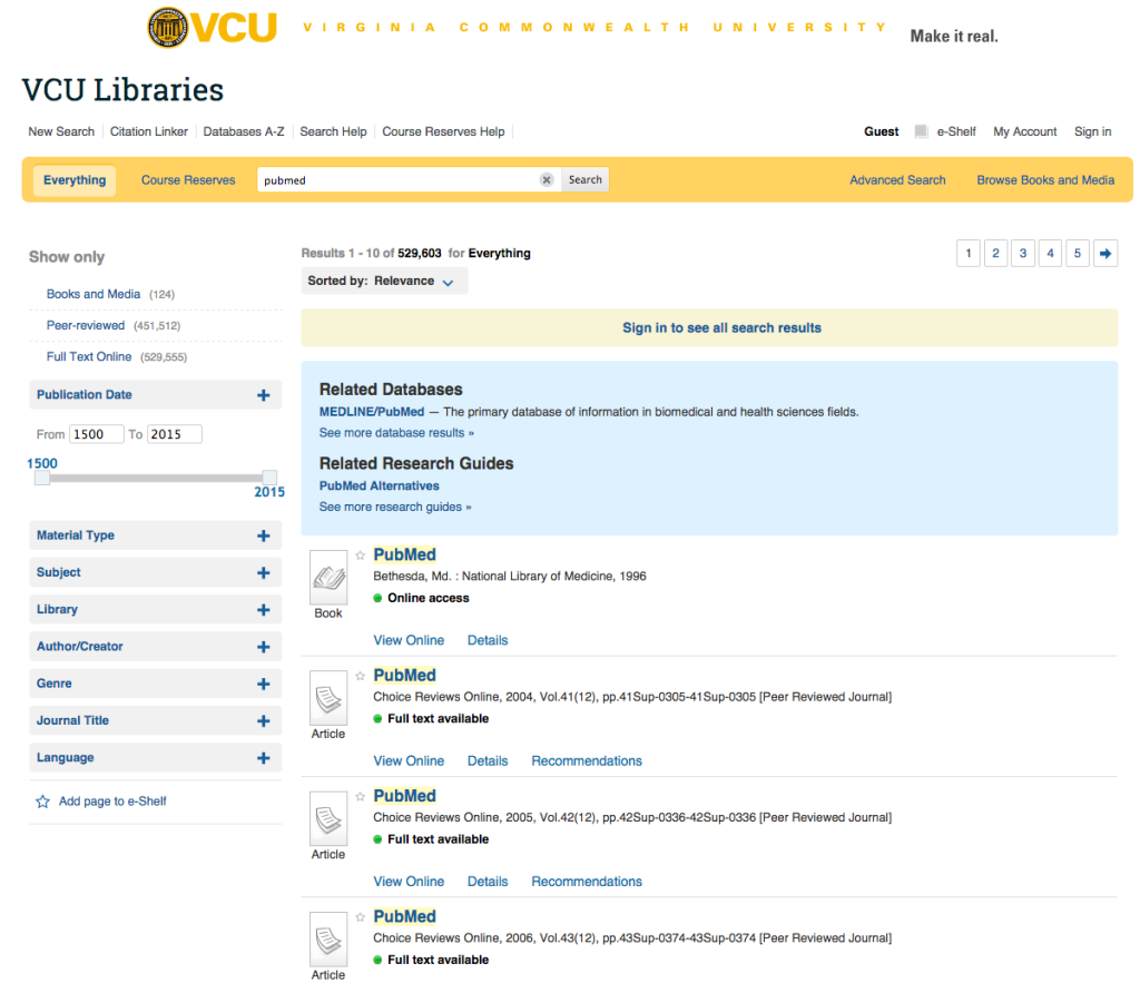 Easier Access For Databases And Research Guides At VCU Libraries – Erin ...